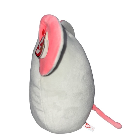 TY Squish-a-Boos CATNIP the Mouse Squishy Cushion Pillow 10” MWMTS Grey Pink - Picture 3 of 8